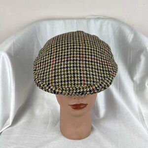 Men's Barbour Tweed Flat Cap Vintage 3 Crest England Size 62cm